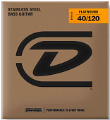 Dunlop Stainless Steel Flatwound DBFS40120M  струны для 5 струнной бас-гитары, 40-120
