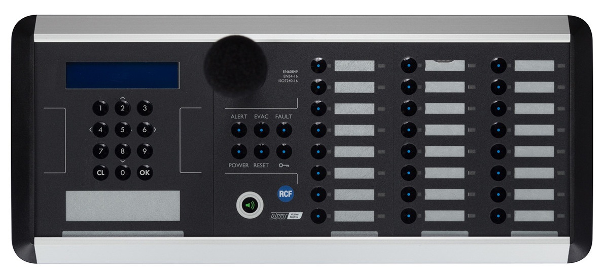 RCF BM 7624-D микрофонный пейджинговый пульт, 24 программируемых кнопки