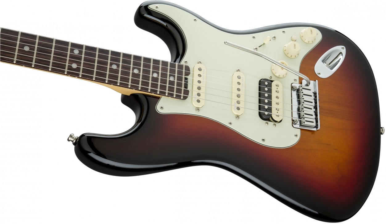 Fender American Elite Stratocaster® HSS Shawbucker, Rosewood Fingerboard 3-Color Sunburst электрогитара, 3-х цветный санбёрст