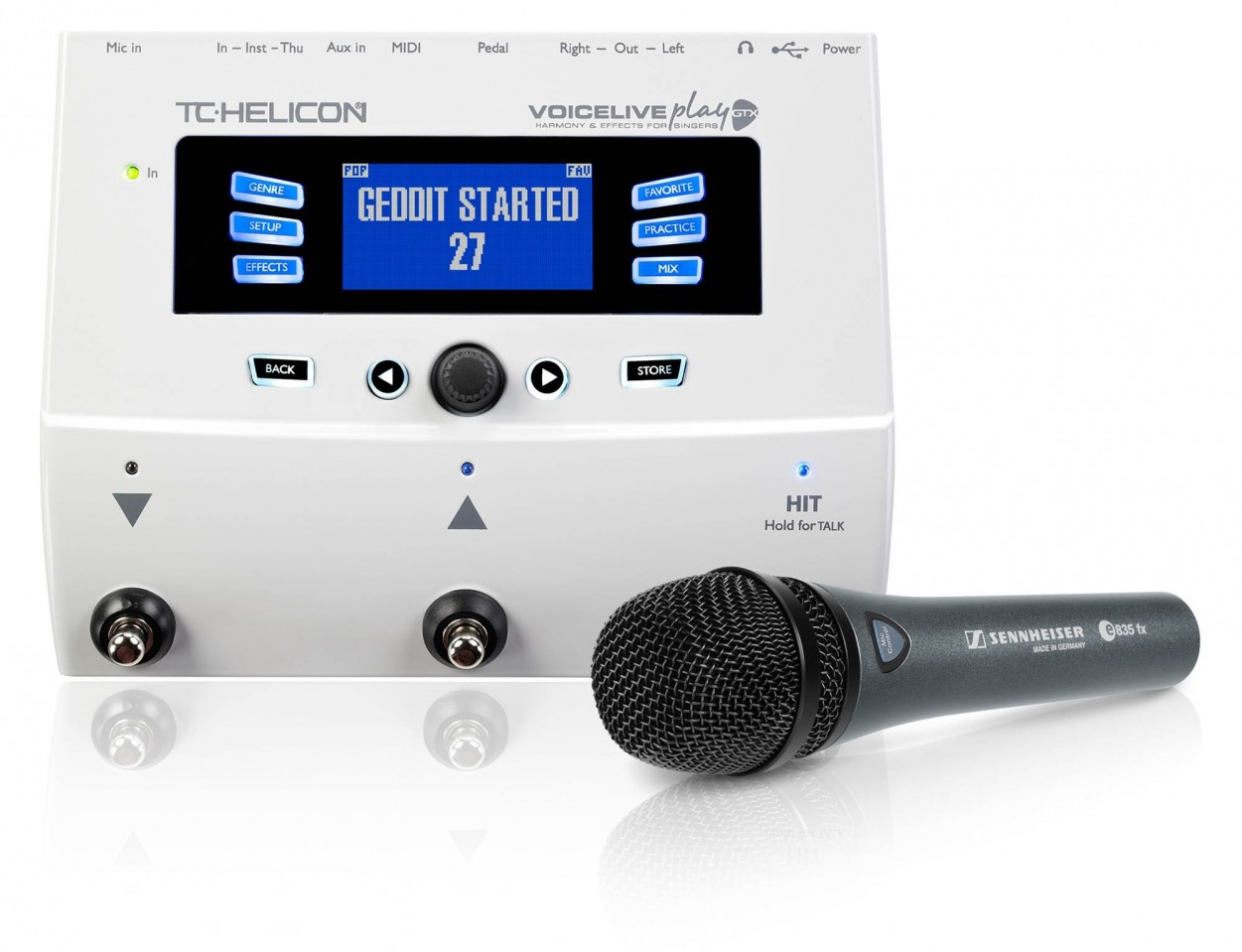 Sennheiser E835 FX вокальный микрофон с кнопкой управления процессором TC-Helicon™