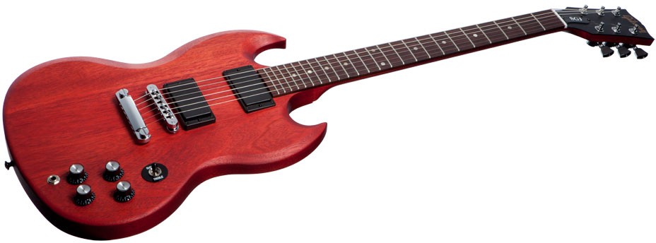 Gibson SGJ Cherry Satin электрогитара с чехлом, цвет матовый красный 
