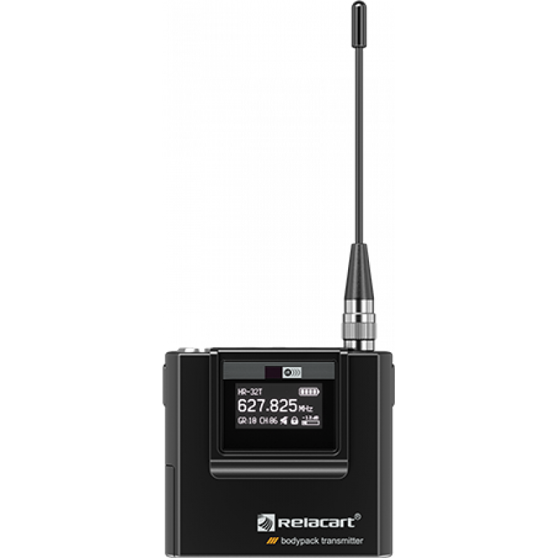 Relacart HR-32DMT Dante радиосистема петличная, 2-х канальный приемник HR-32D + 2 поясных -передатчика T-32 + 2 петличных микрофона
