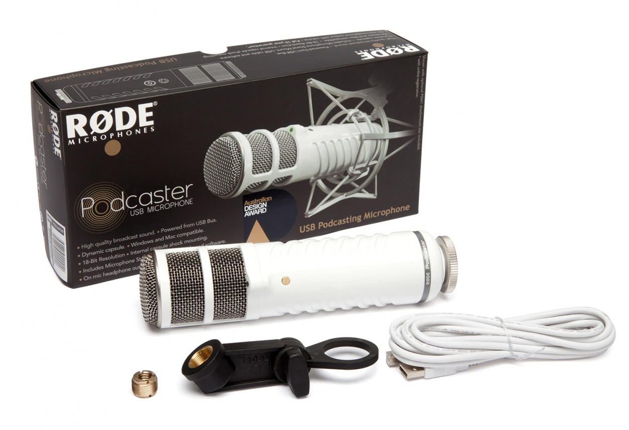 Rode Podcaster студийный микрофон с цифровым USB-выходом, цвет белый