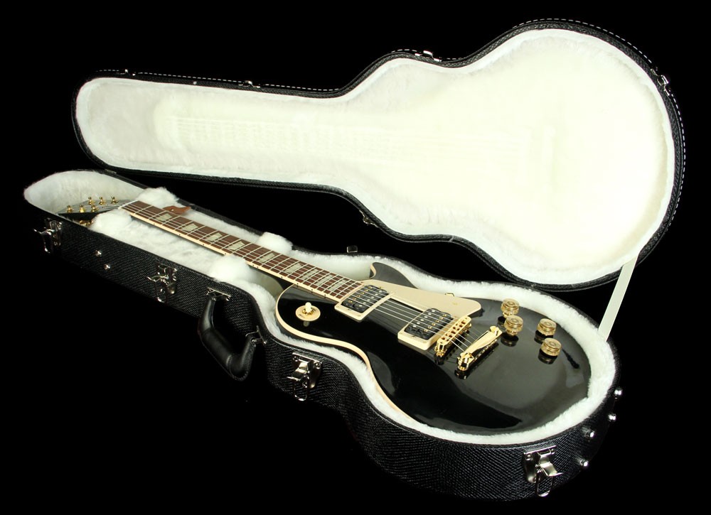 Gibson Les Paul Signature T Gold Series Ebony электрогитара с кейсом, цвет чёрный, золотистая фурнитура