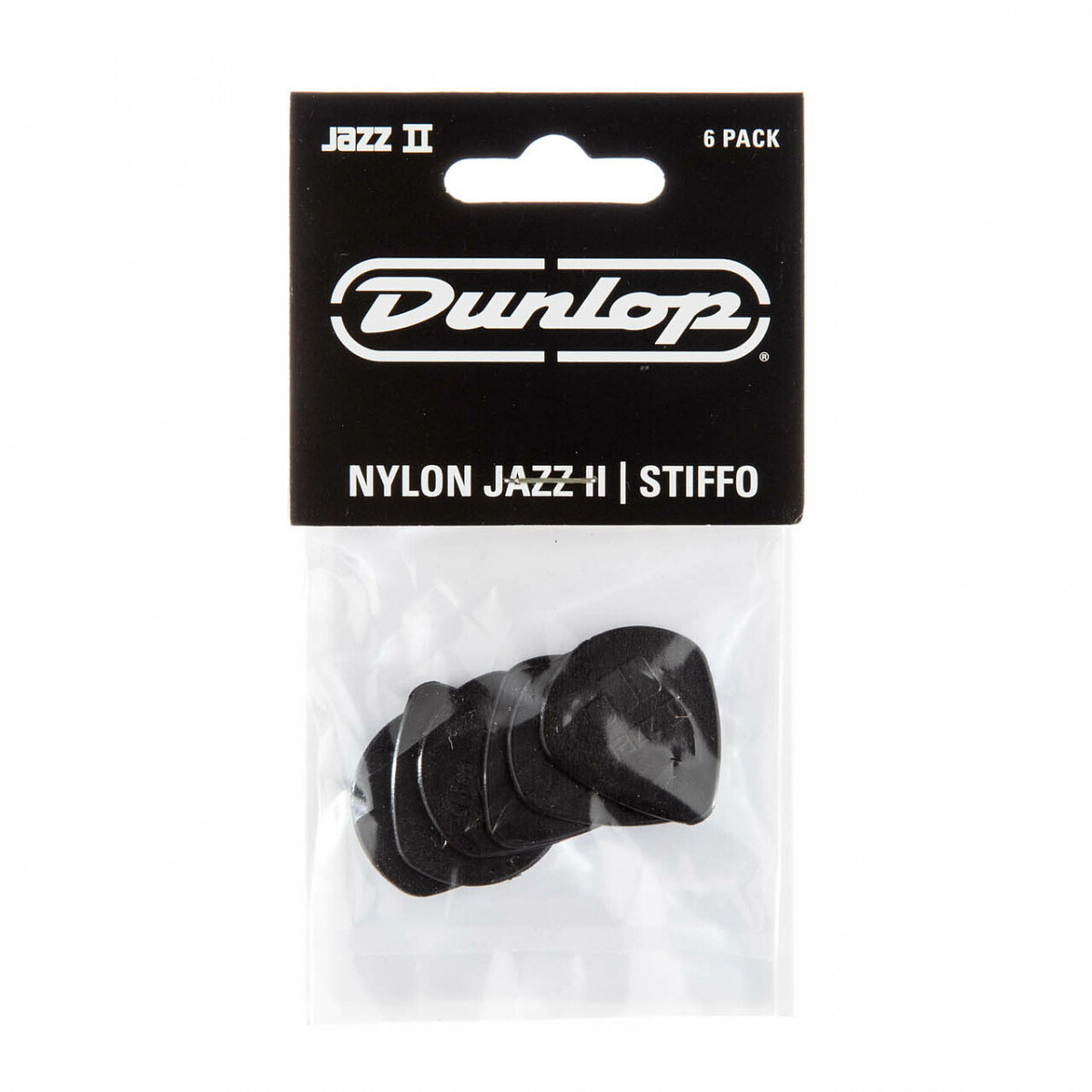 Dunlop Nylon Jazz II 47R2S 24Pack  медиаторы, черные, 24 шт.