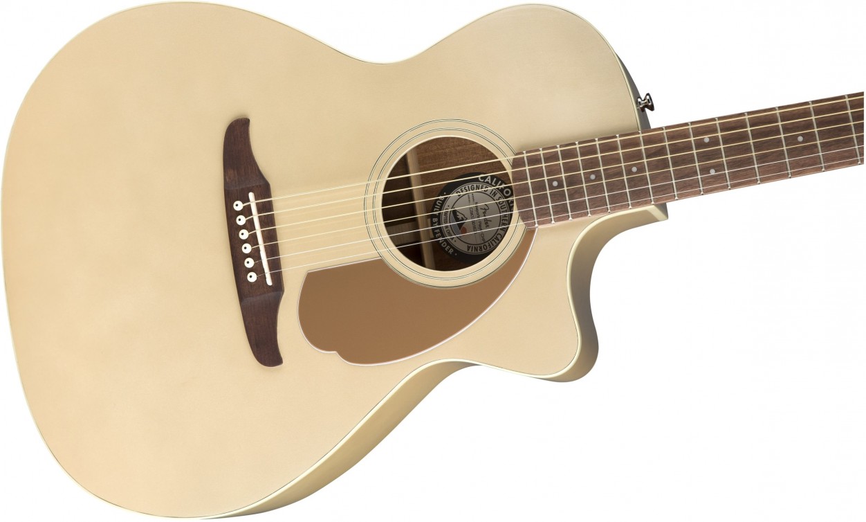 Fender Newporter Player CHP электроакустическая гитара, цвет шампань