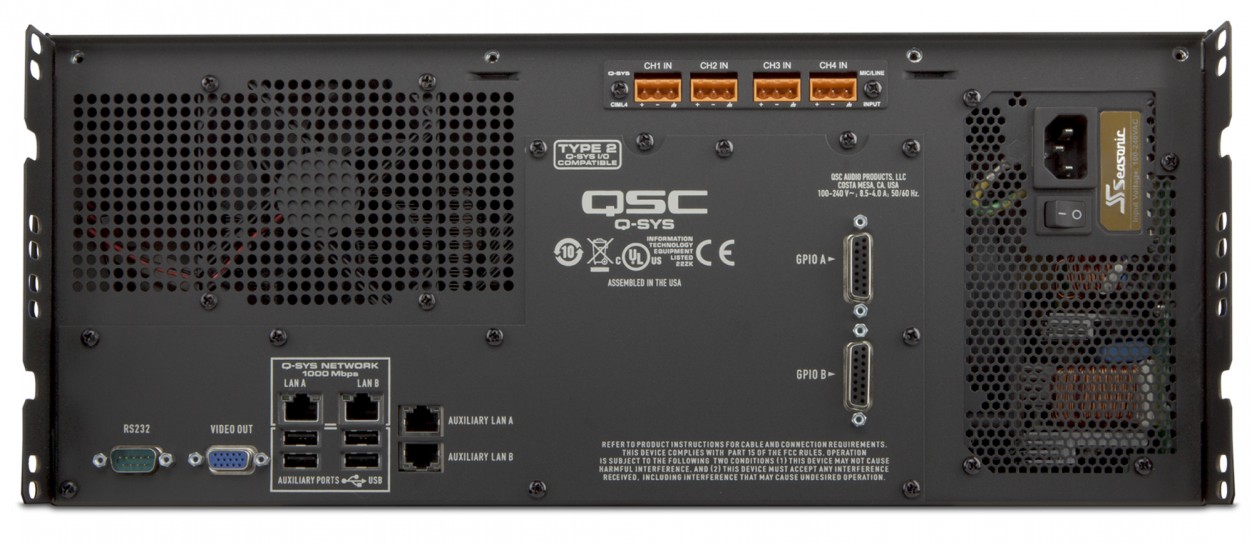 QSC Core 3100 системный процессор повышенной производительности; 512 входов x 512 выходов