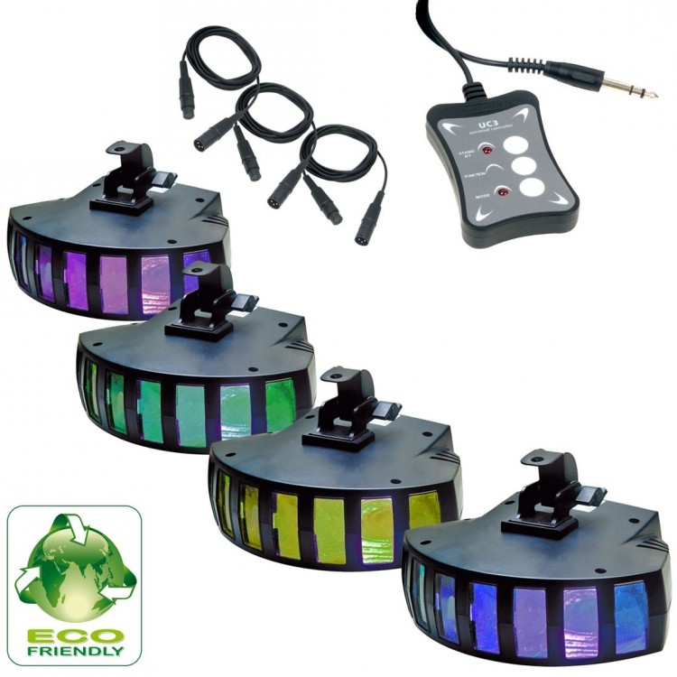 American DJ Saturn TriLED SYS светодионый эффект, 4 прибора с контроллером и кабелями
