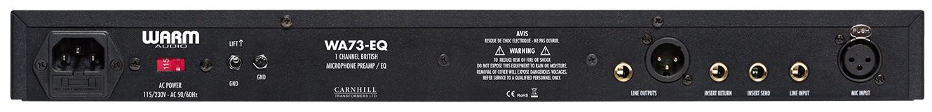 Warm Audio WA73-EQ одноканальный микрофонный предусилитель ‘73-style, усиление 80дБ, трансформатор Carnhill, Insert-шина, инстру