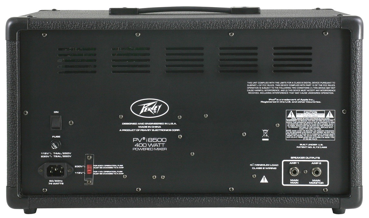 Peavey PVi 8500 8-канальный активный микшерный пульт с USB, Bluetooth, процессором эффектов и энхансером, RMS 100 Вт