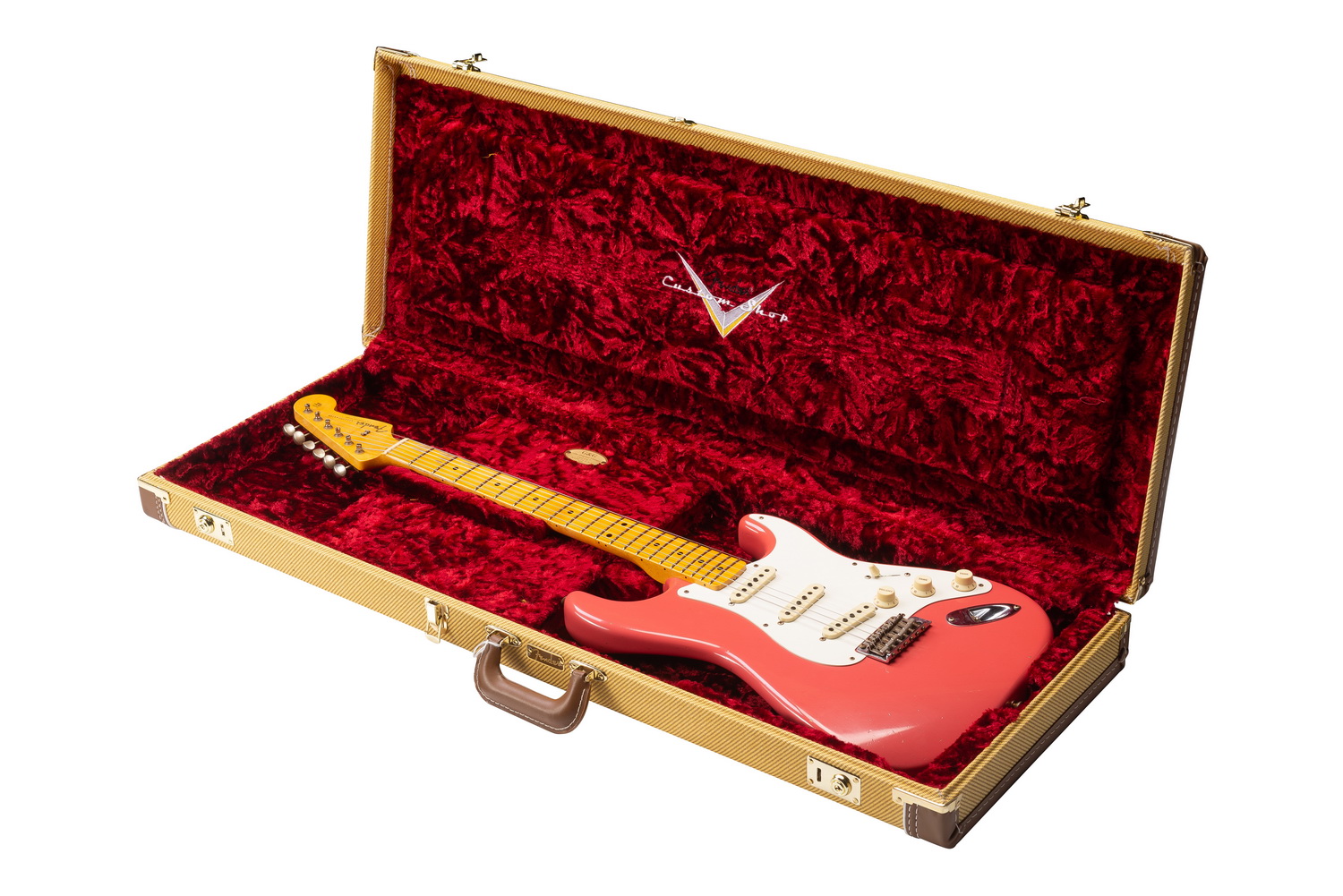 Fender 1958 Stratocaster Journeyman Relic Faded/Aged Fiesta Red  электрогитара Custom Shop, цвет красный