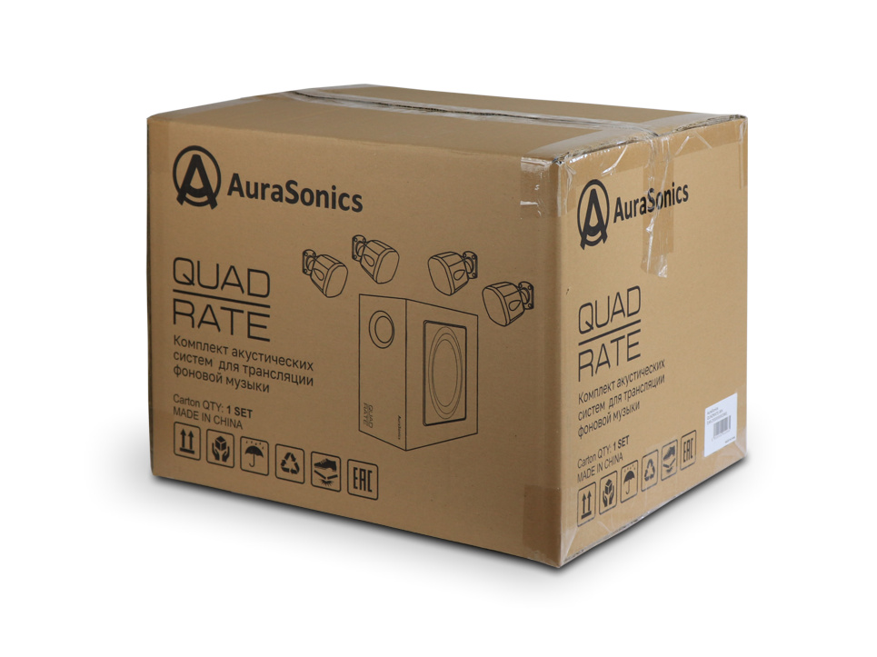 AuraSonics Quadrate-WH комплект настенный сабвуфер 6.5" и 4 сателлита 3", белый
