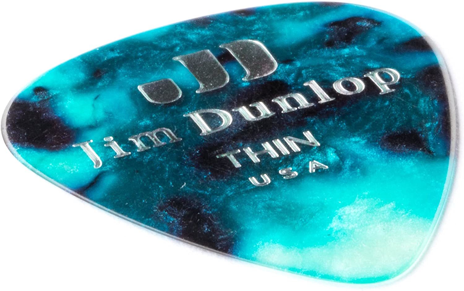 Dunlop Celluloid Turquoise Pearloid Thin 483P11TH 12Pack  медиаторы, тонкие, 12 шт.