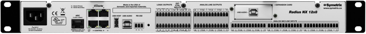 Symetrix Radius NX 12x8 AEC-2 аудиоплатформа с предустановленной платой обработки Radius NX AEC-2 Coprocessor