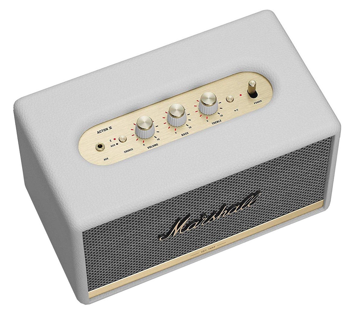 Marshall Acton BT II White компактная акустическая система с Bluetooth и Wi-Fi, цвет белый
