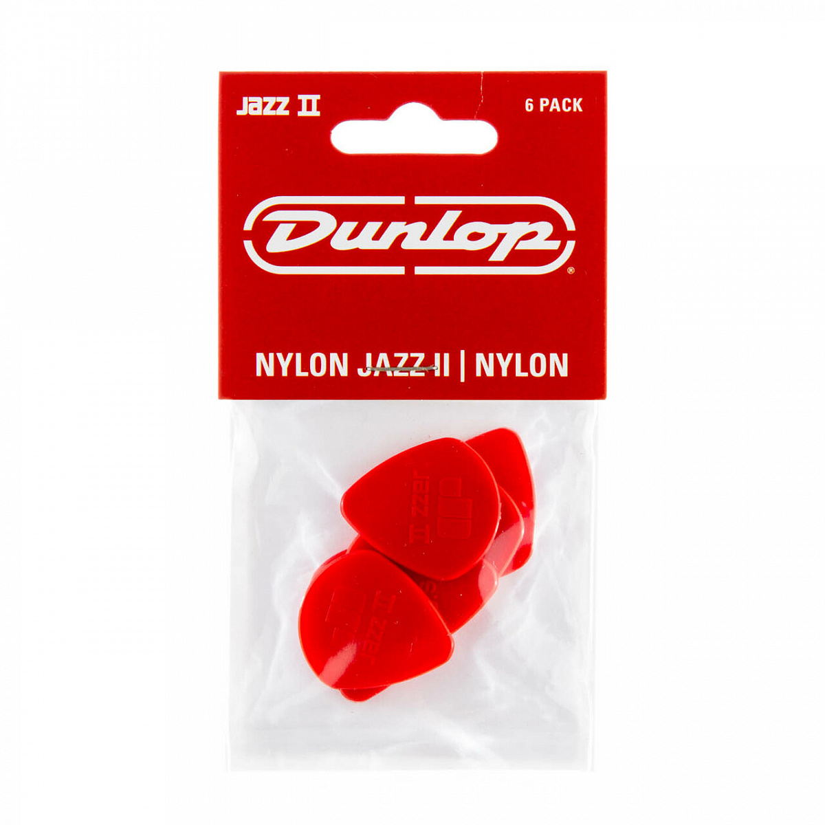 Dunlop Nylon Jazz II 47P2N 6Pack  медиаторы, красные, 6 шт.