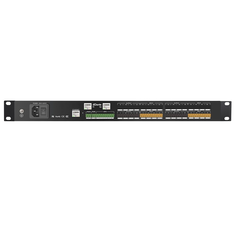 S-Track Tiger D1616A  цифровой аудио процессор, 16 входов, 16 выходов, Dante+AFC+AEC