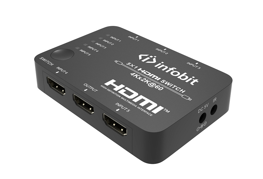 Infobit iSwitch S501 презентационный коммутатор 4K60 5x1 HDMI