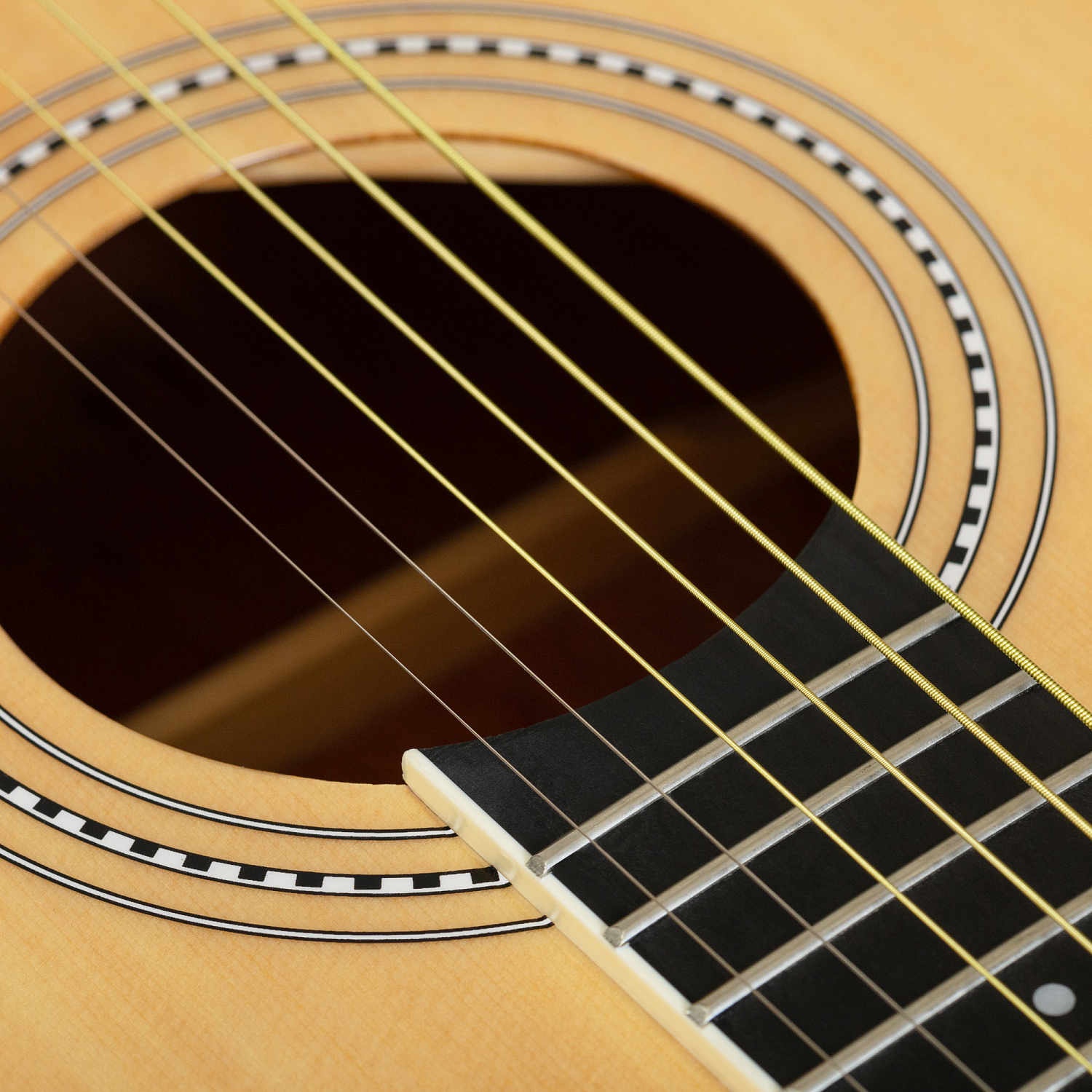 Rockdale Aurora D7 Nat Satin акустическая гитара дредноут, цвет натуральный, сатиновое покрытие