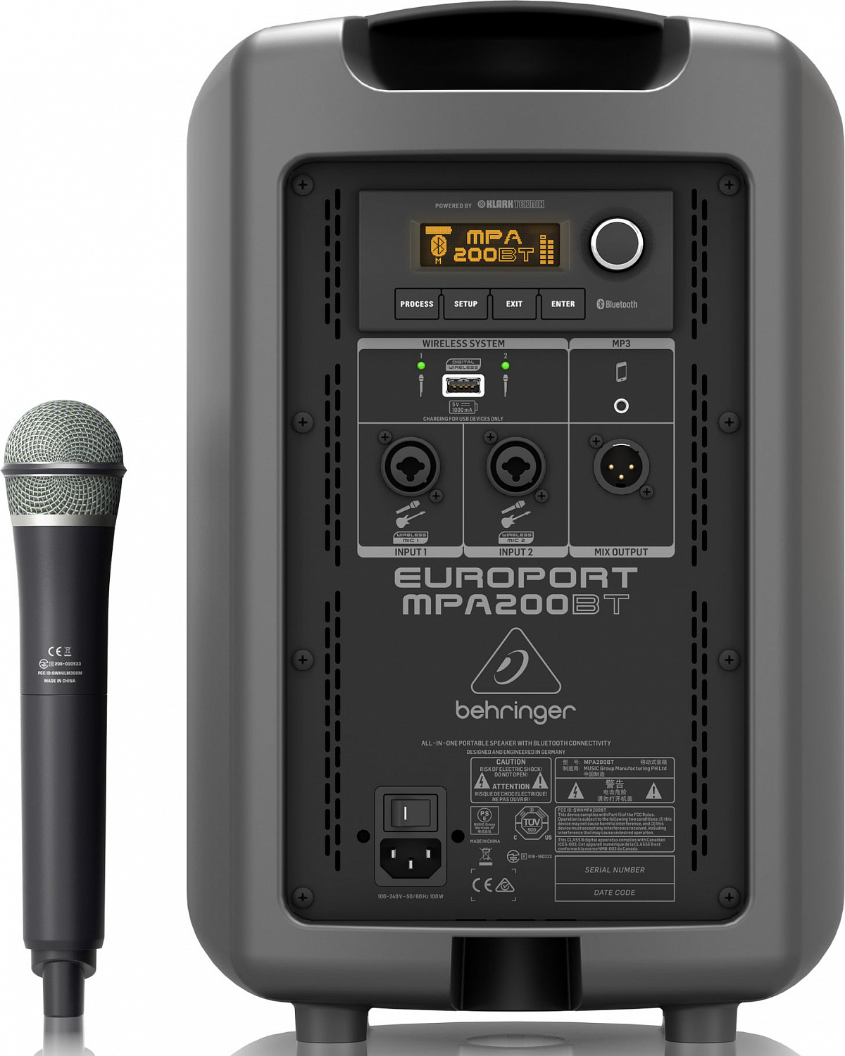 Behringer MPA200BT портативная система звукоусиления, 200 Вт