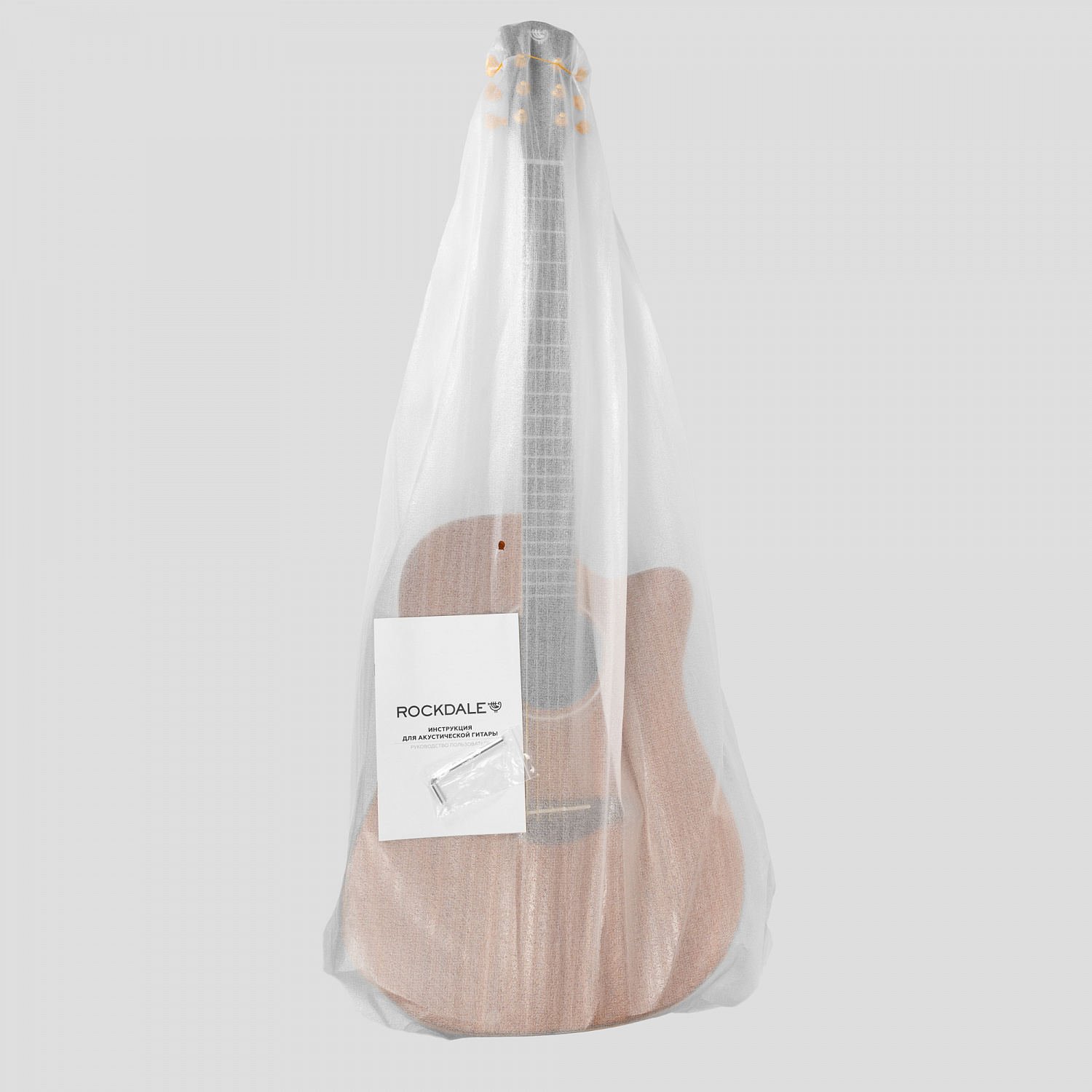Rockdale Aurora D7 C Koa Nat акустическая гитара дредноут с вырезом, цвет натуральный, глянцевое покрытие