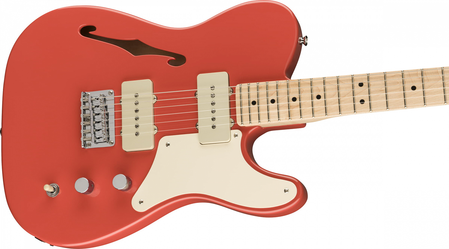 Fender Squier Paranormal Cabronita Telecaster® Thinline, Maple Fingerboard, Fiesta Red электрогитара, цвет Fiesta Red