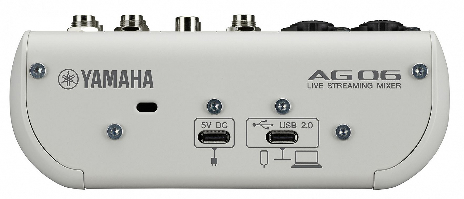 Yamaha AG06MK2 White  микшер 6-канальный для потокового вещания с аудиоинтерфейсом USB, белый