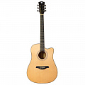 Rockdale Aurora D7 C Nat Gloss акустическая гитара дредноут с вырезом, цвет натуральный, глянцевое покрытие