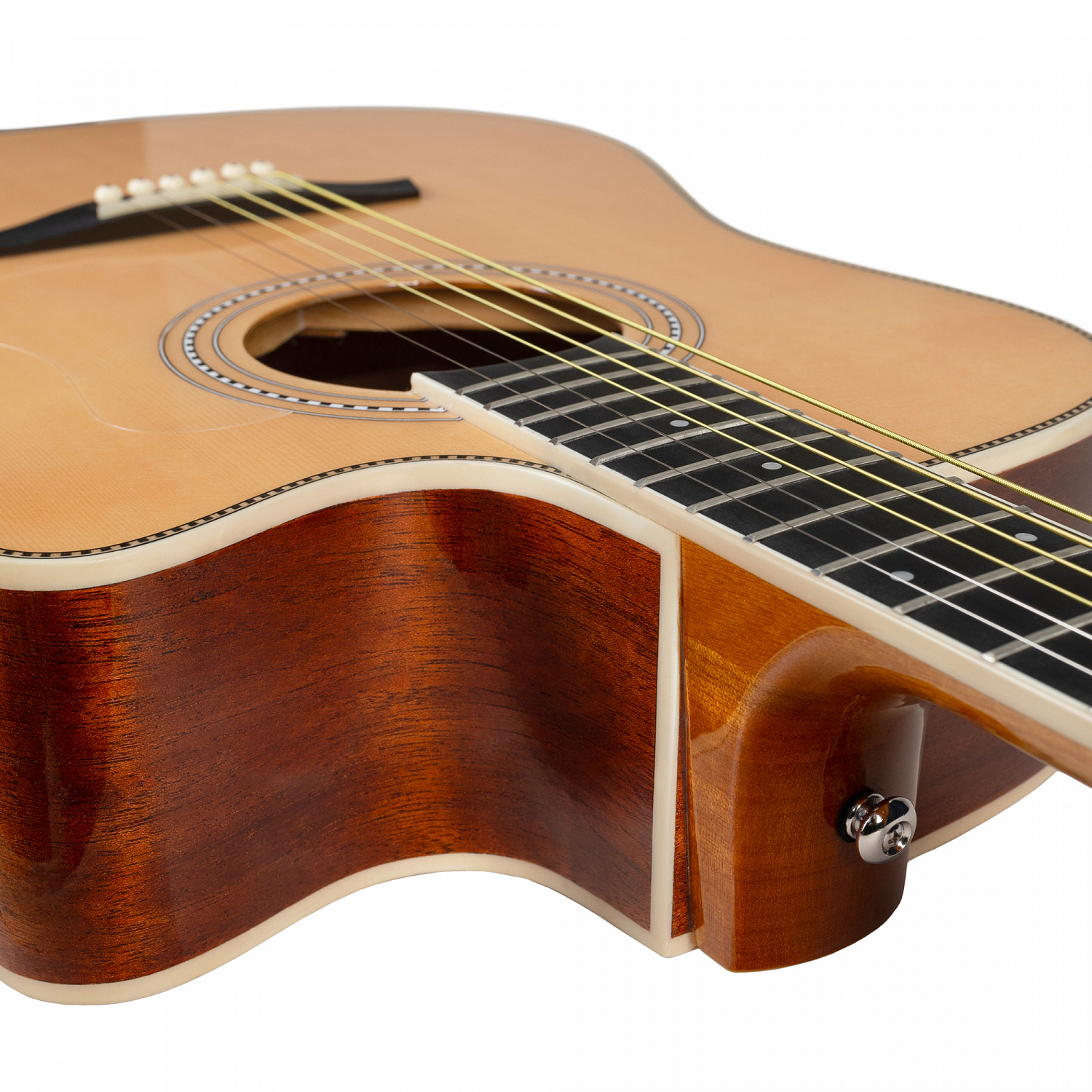 Rockdale Aurora D7 C Nat Gloss акустическая гитара дредноут с вырезом, цвет натуральный, глянцевое покрытие