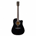 Rockdale Aurora D5 Gloss C BK акустическая гитара дредноут с вырезом, цвет черный, глянцевое покрытие