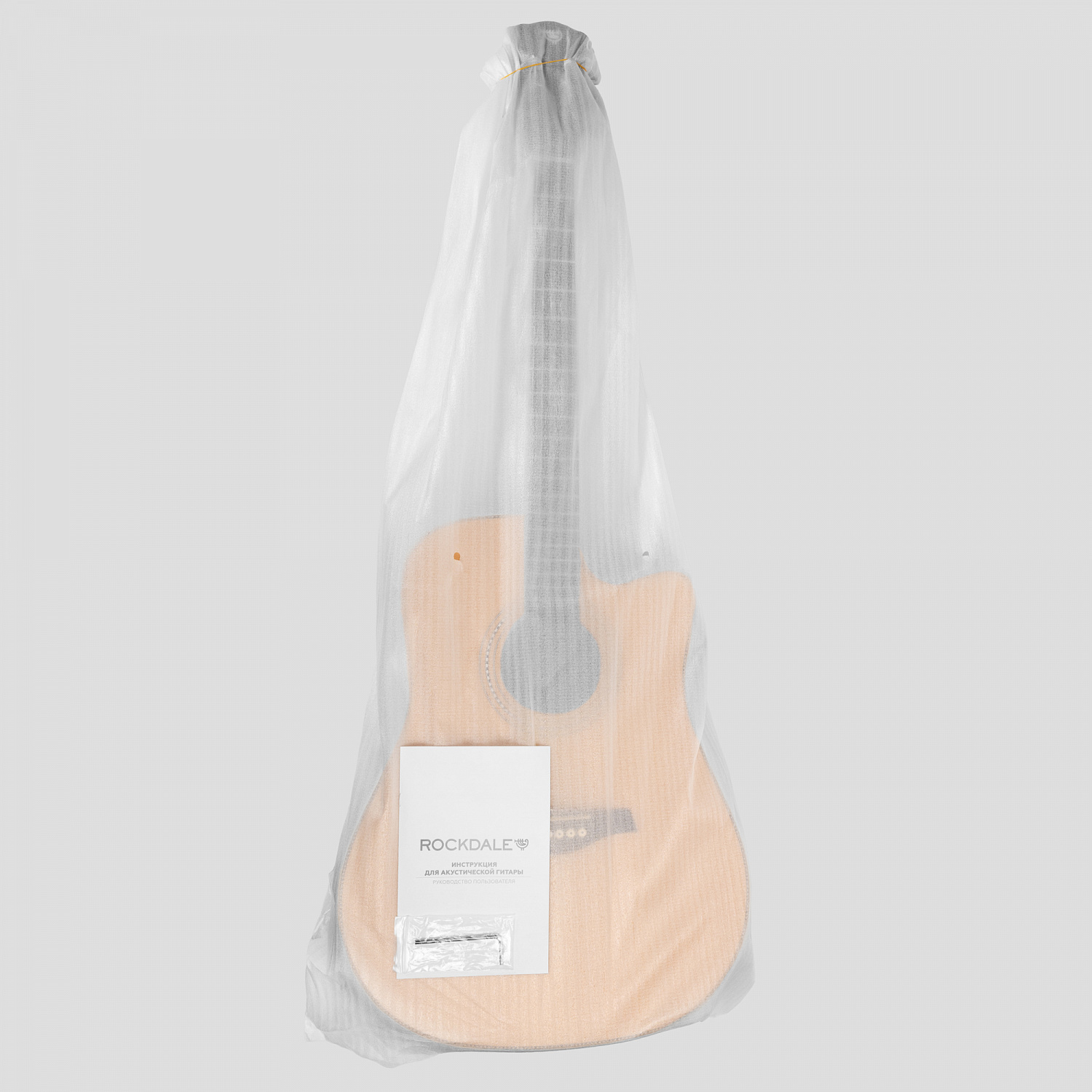 Rockdale Aurora D10 С Nat Solid акустическая гитара дредноут с вырезом, цвет натуральный, глянцевое покрытие