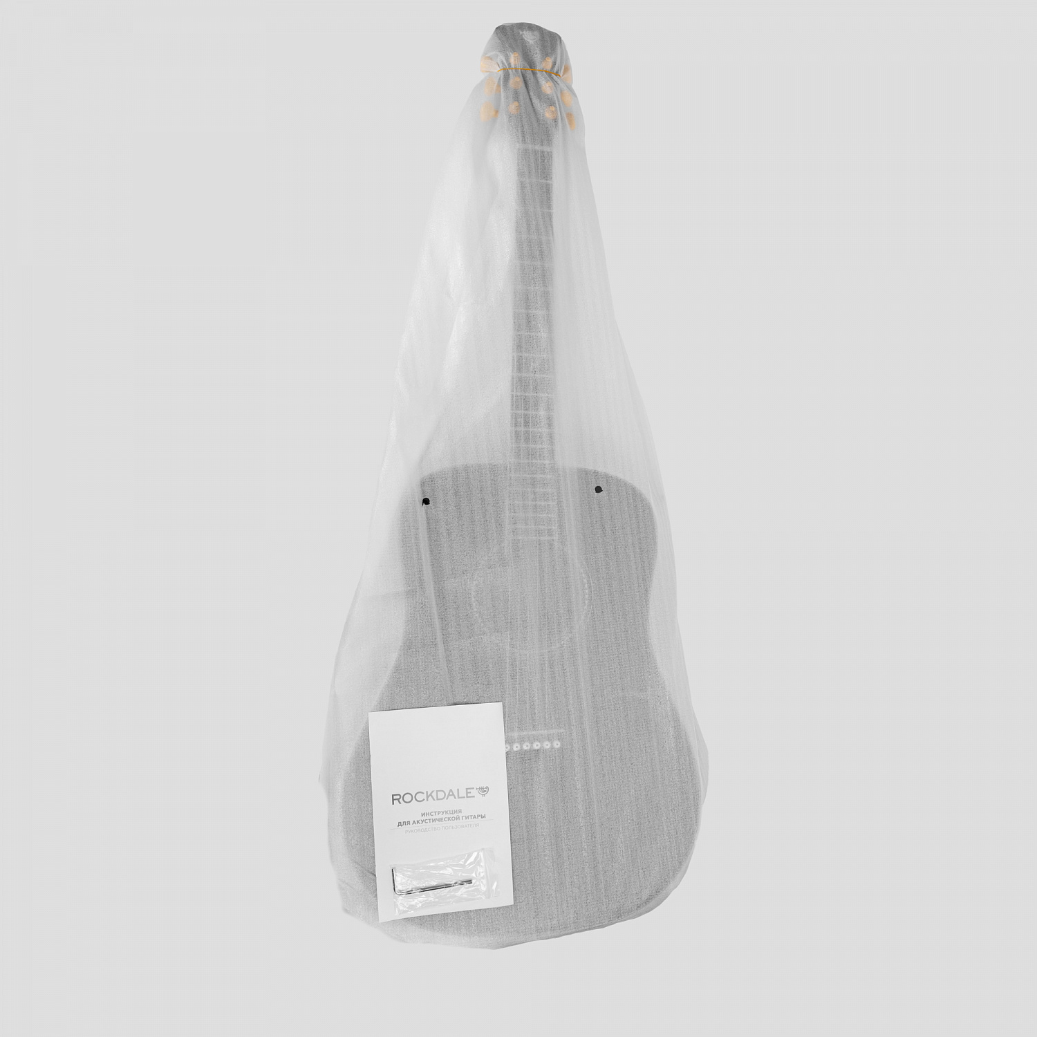 Rockdale Aurora D7 BK Gloss акустическая гитара дредноут, цвет черный, глянцевое покрытие