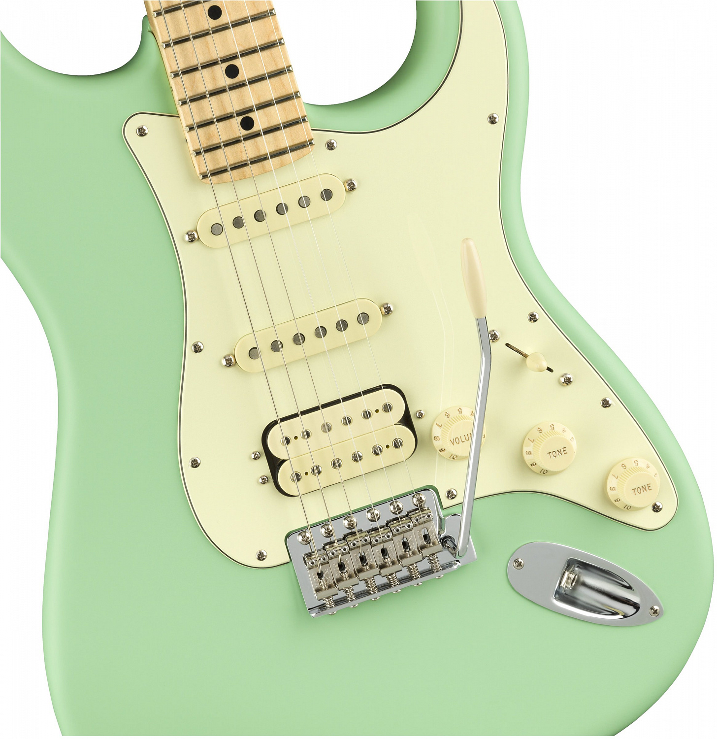 Fender American Performer Stratocaster® HSS, Maple Fingerboard, Satin Surf Green электрогитара, цвет салатовый