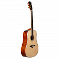 Rockdale Aurora D10 Nat Solid акустическая гитара дредноут, цвет натуральный, глянцевое покрытие